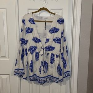 Blue and white loveriche romper- super flattering